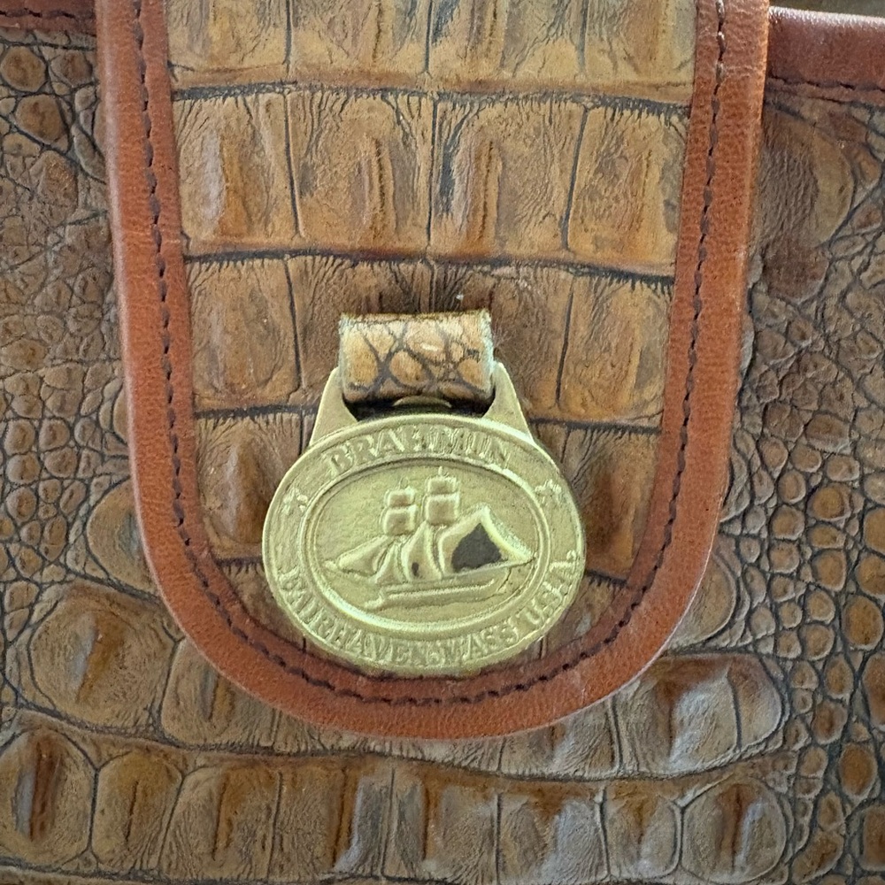 Brahmin Tan Crocodile Embossed Women’s Purse